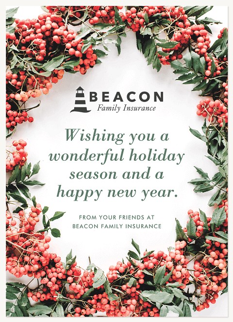 Wintery Wreath Business Holiday Cards