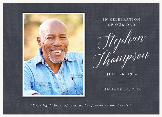 Classic Script Memorial & Sympathy Cards