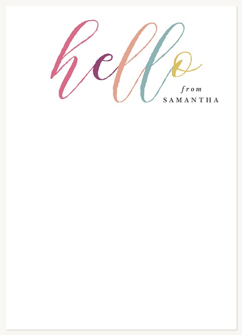 Colorful Hello Stationery