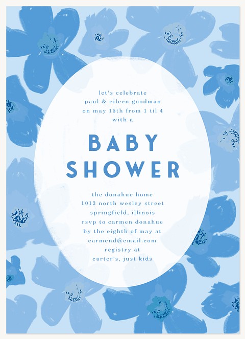 Painted Blooms Baby Shower Invites