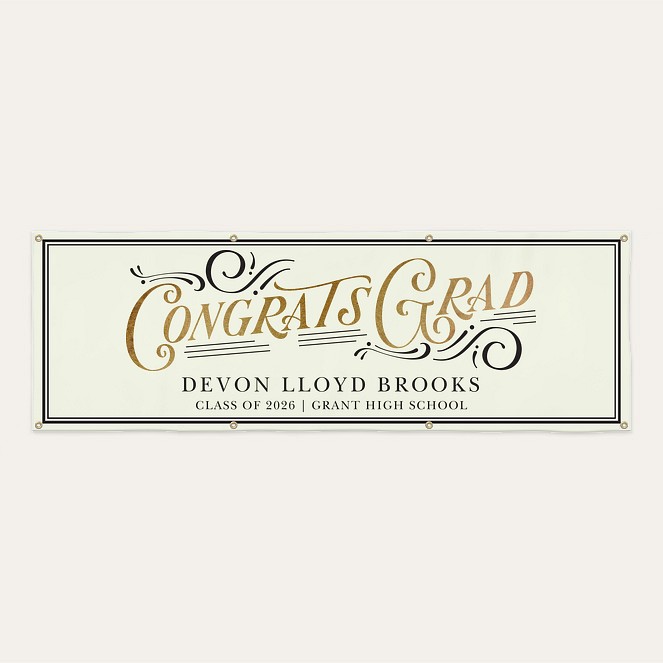 Elegant Flourish Graduation Banner Custom Banners