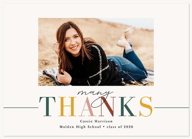 Editorial Thanks Graduation Thank You Cards