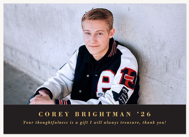 Golden Graduation Thank You Cards 