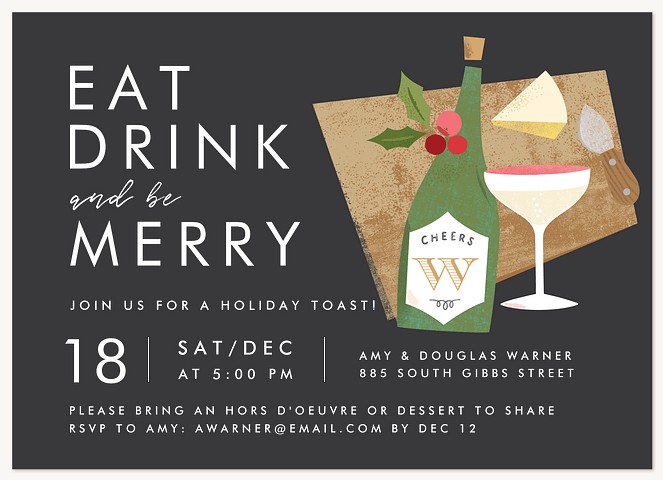 Holiday Toast Holiday Party Invitations