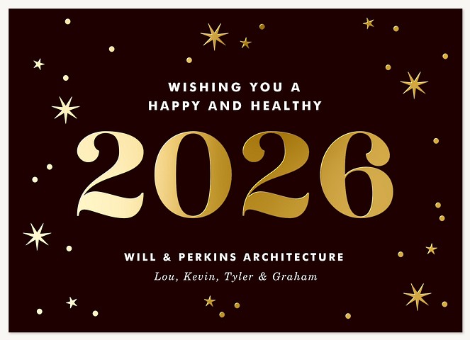 New Year Glam Business Holiday Cards