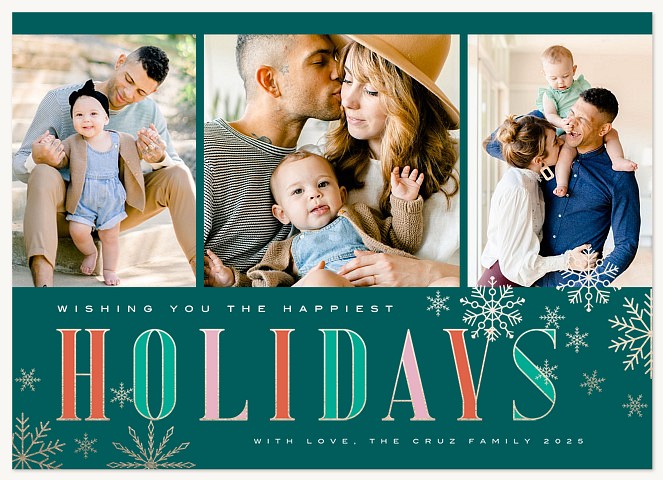 Cheerful Wishes Personalized Holiday Cards