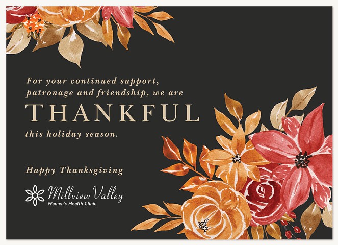 Painterly Thanks Business Holiday Cards