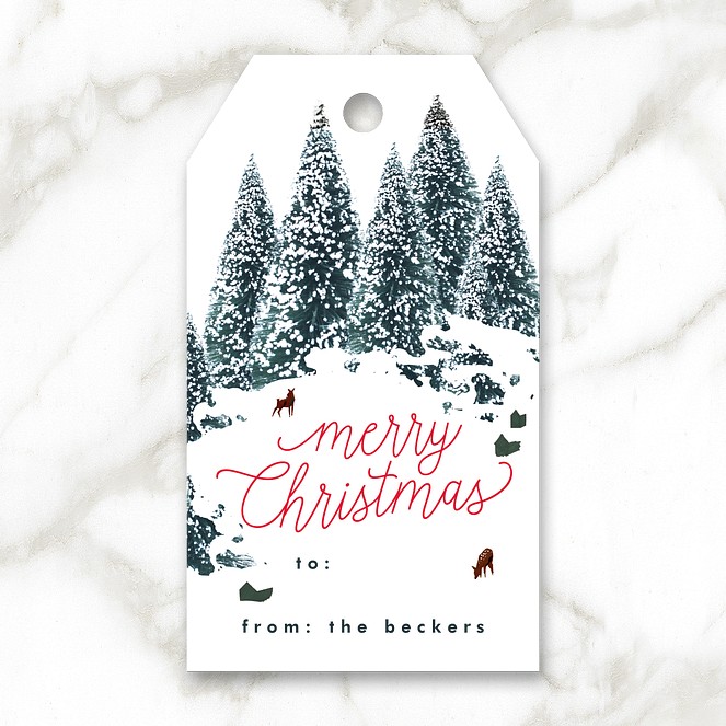 Frosted Forrest Custom Gift Tags