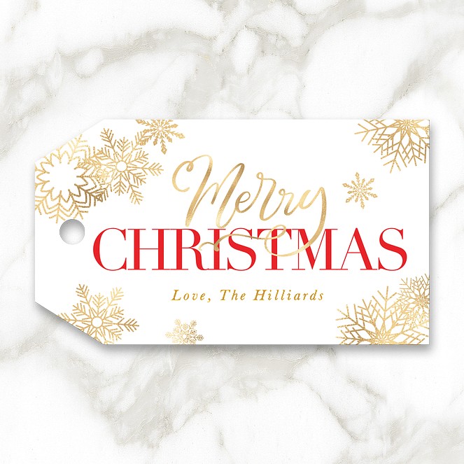 Golden Christmas Custom Gift Tags
