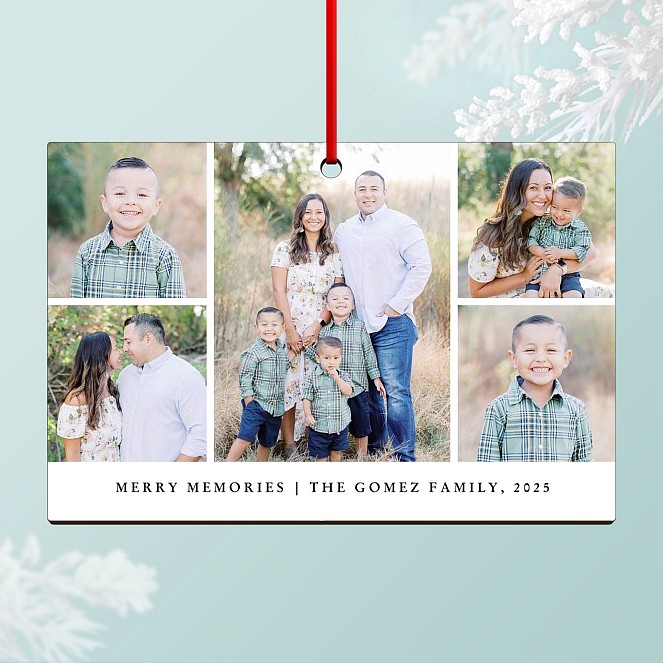 Merry Collage Personalized Ornaments