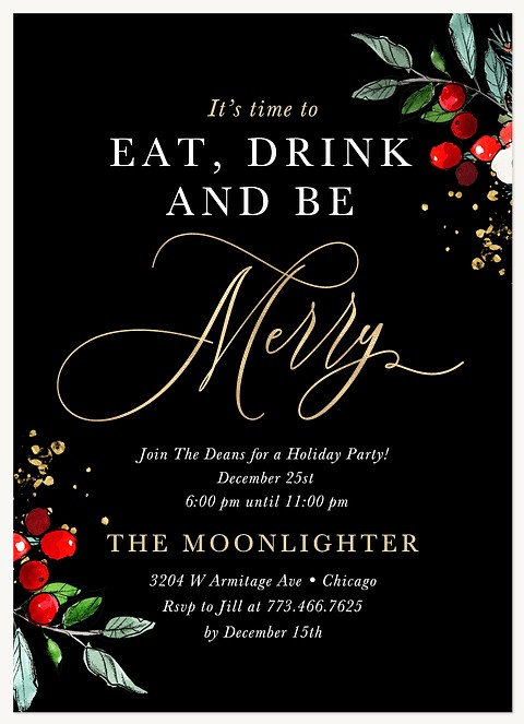 Merry Good Time Holiday Party Invitations