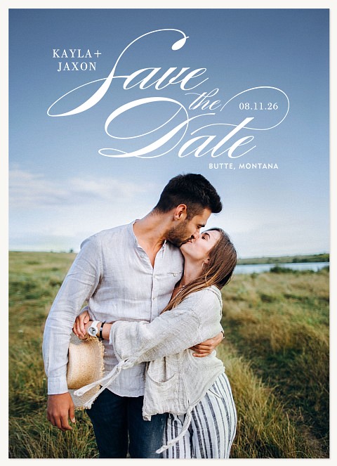 Romantic Script Save the Date Cards