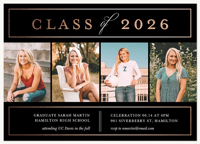 Bronze Elegance Graduation Cards