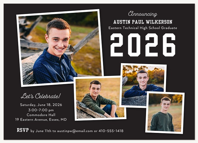 Scattered Collage Graduation Invitations