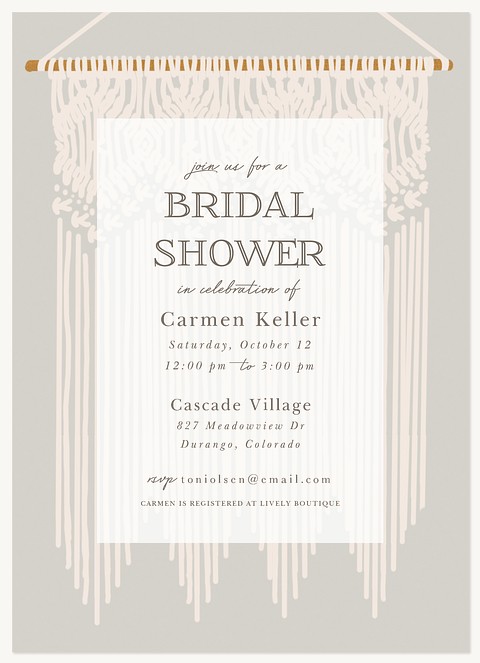 Macrame Bridal Shower Invitations
