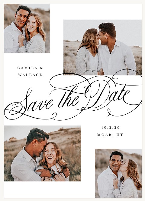 Flourished Script Save the Date Cards