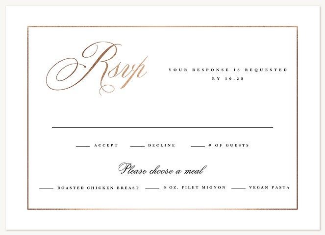 Simply Refined Wedding RSVP Cards