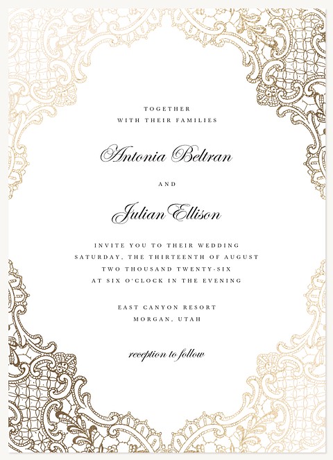Delicate Chantilly Wedding Invitations