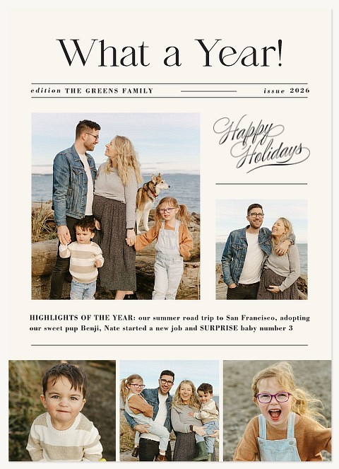 Holiday Headlines Personalized Holiday Cards