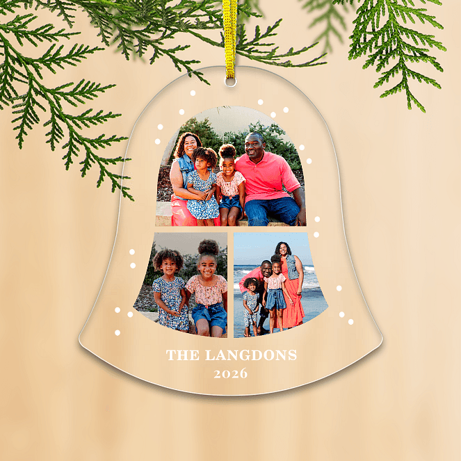 Snowing Collage Personalized Ornaments