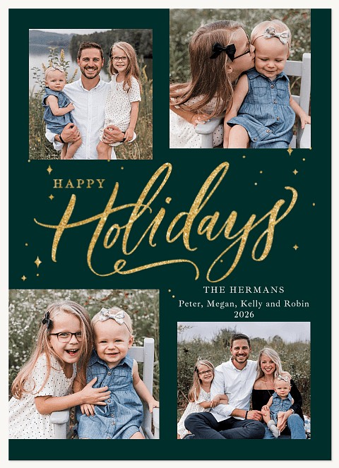 Twinkle & Swirls Personalized Holiday Cards