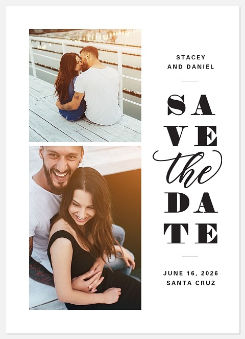 Stacked Details Save the Date Photo Cards