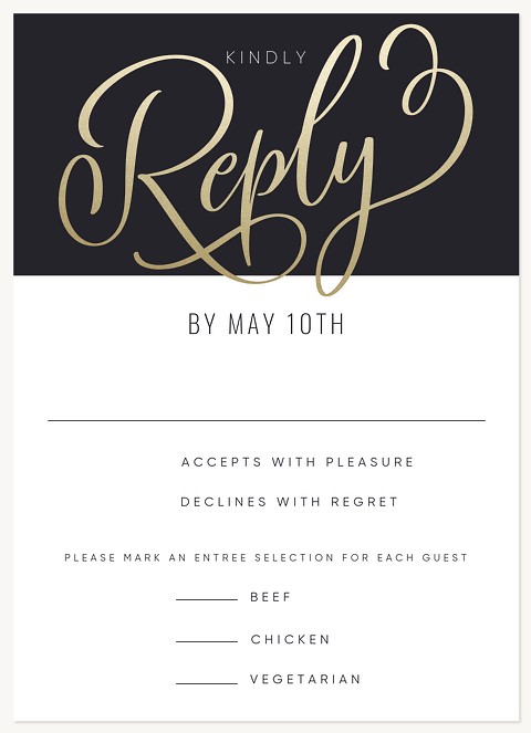 Luxe Script Wedding RSVP Cards