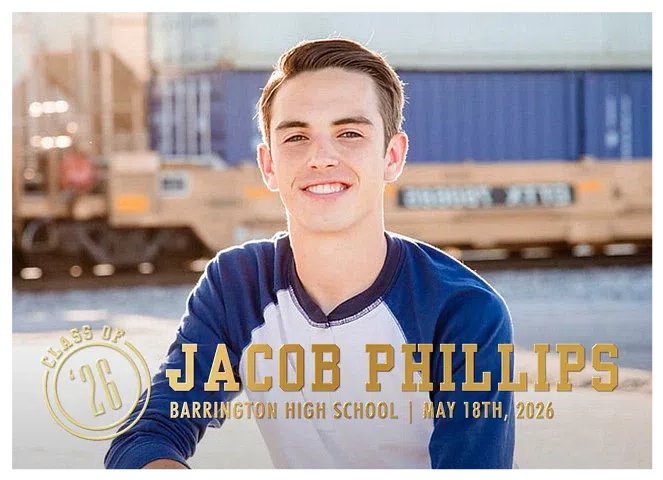 Athletic Serif Graduation Cards