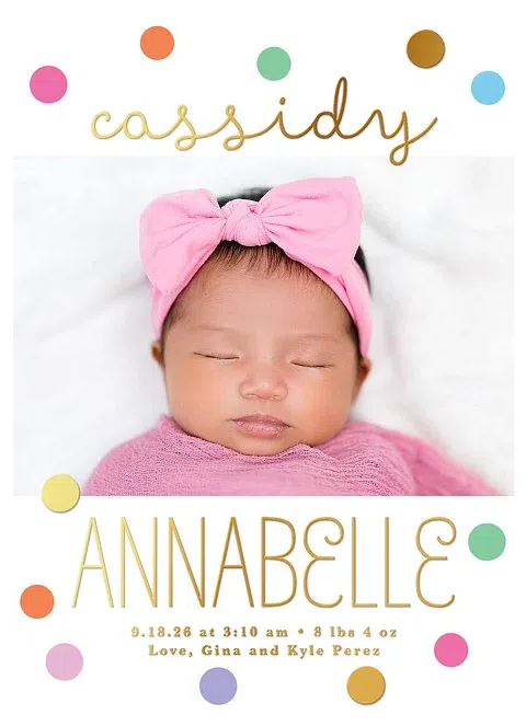 Playful Dots Baby Announcements