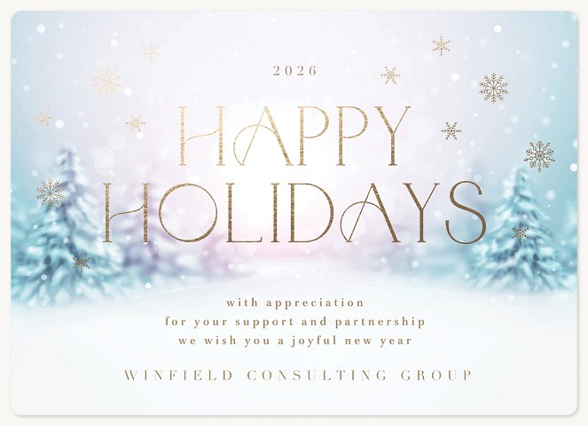 Frosted Pines Holiday & Christmas Magnet Cards
