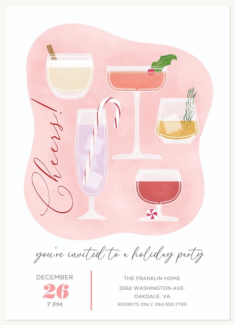Cocktail Cheers Holiday Party Invitations