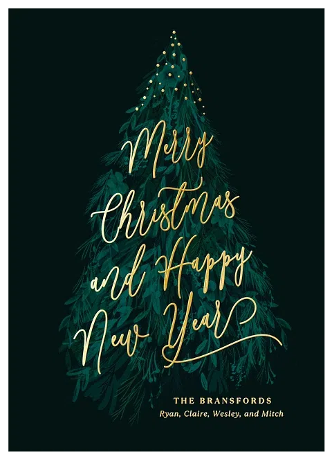 Botanical Tree Personalized Holiday Cards