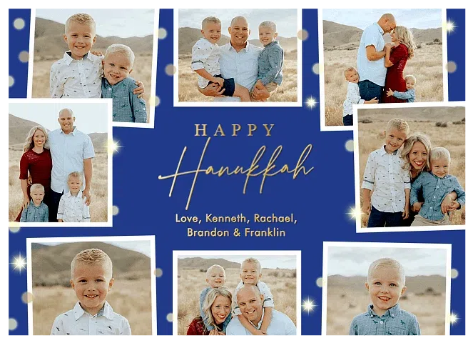Dazzling Lights Hanukkah Cards