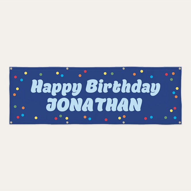 Party Confetti Birthday Banner Custom Banners