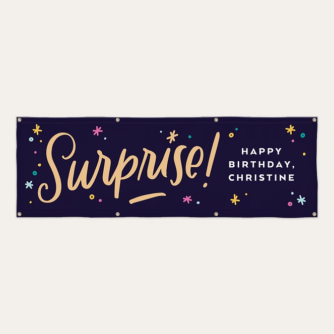 Surprise Confetti Birthday Banner Custom Banners