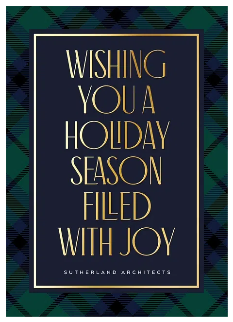 Chic Plaid Business Holiday Cards