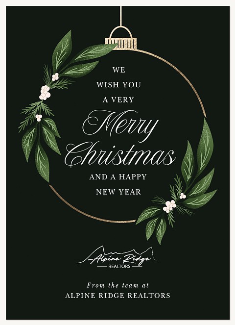 Floral Bulb Business Holiday Cards