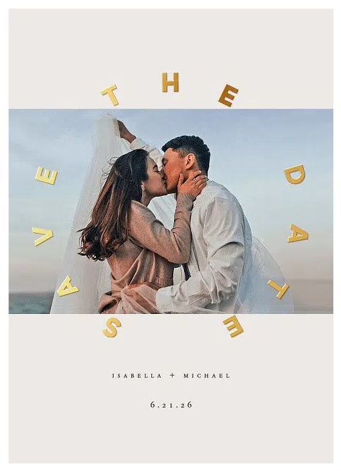 Radiant Circle Save the Date Cards