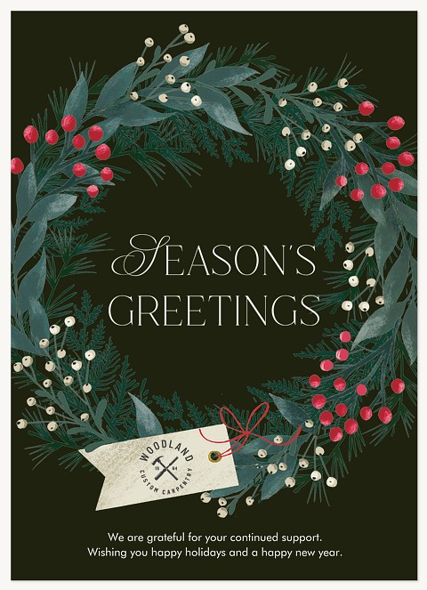 Grandeur Wreath Business Holiday Cards