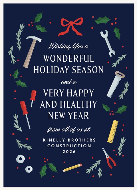 Festive Tool Frame Business Holiday Cards
