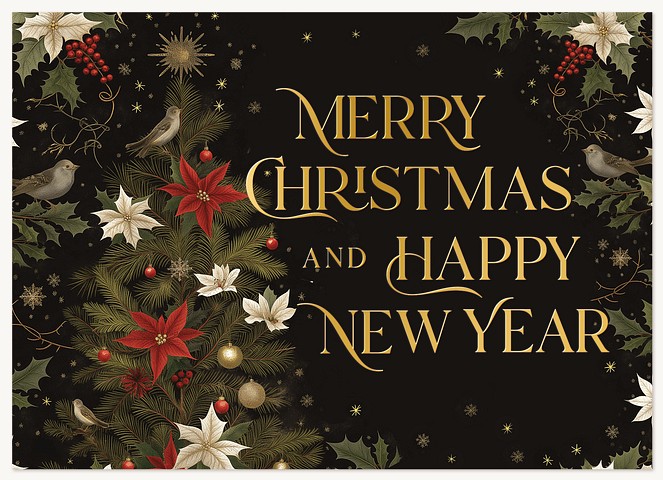 Poinsettia Delight Business Holiday Cards