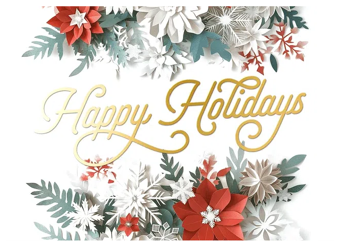 Papercut Floral Business Holiday Cards