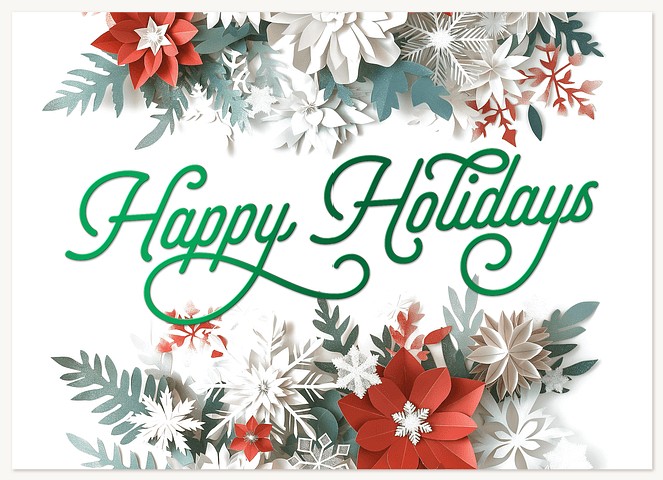 Papercut Floral Business Holiday Cards