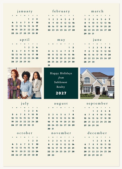 Center Trio Business Holiday Cards