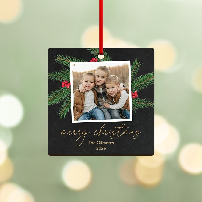 Pine Frame Personalized Ornaments