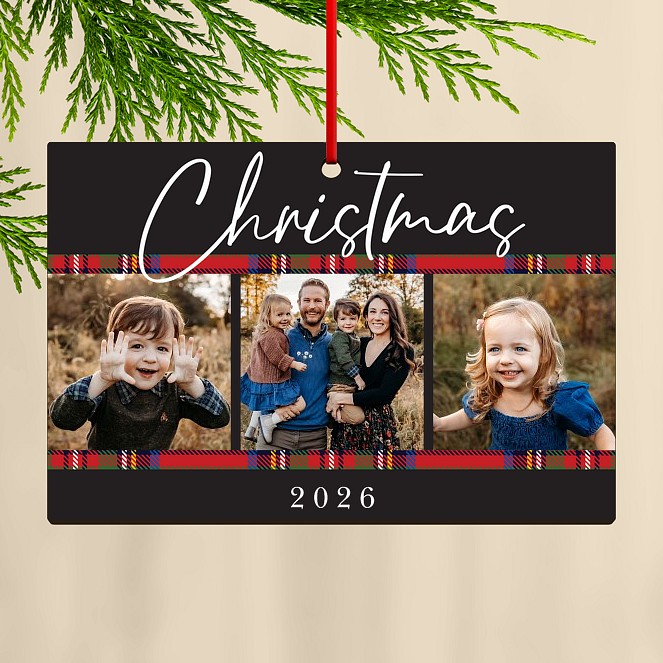 Simple Plaid Custom Ornaments