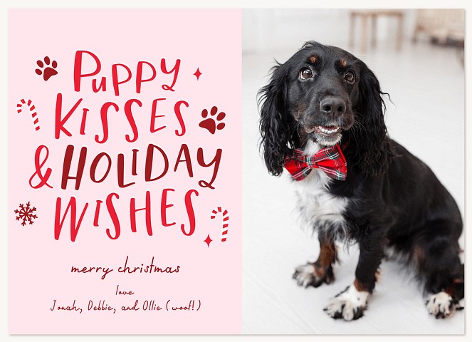 Puppy Kisses Personalized Holiday Cards