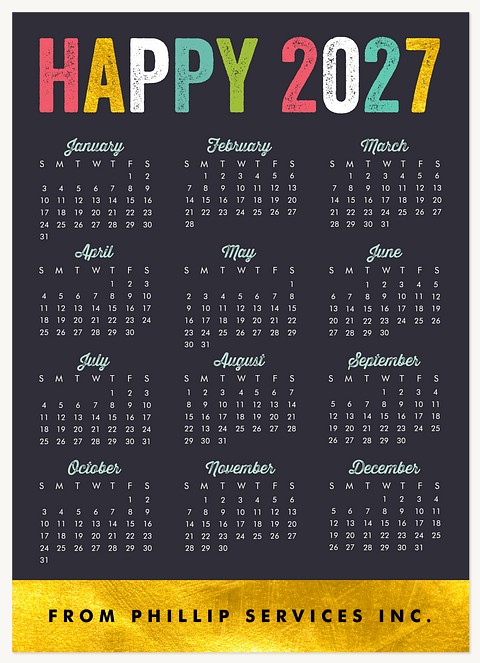 Mod Calendar Business Holiday Cards