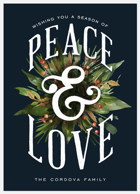Peace Garland Holiday Photo Cards