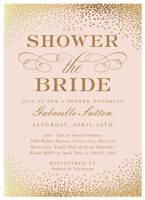 Shimmery Shower Bridal Shower Invitations